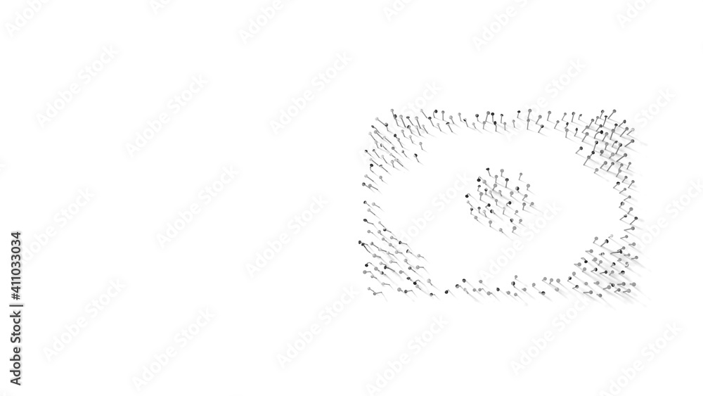 Poster 3d rendering of nails in shape of symbol of money with shadows isolated on white background