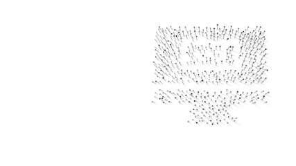 3d rendering of nails in shape of symbol of monitor with shadows isolated on white background