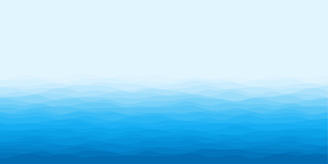 Fototapeta premium Abstract waves cover. Horizontal background with curves in light blue colors. Amazing vector illustration.
