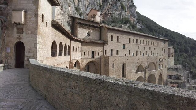 Monastery of Sacred Cave (Sacro Speco) of Saint Benedict in Subiaco, province of Rome, Lazio, central Italy.