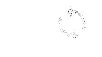 3d rendering of nails in shape of symbol of load with shadows isolated on white background