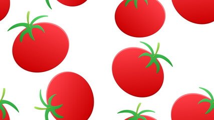 Tomatoes seamless pattern background. Flat color style design