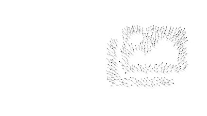 3d rendering of nails in shape of symbol of images with shadows isolated on white background