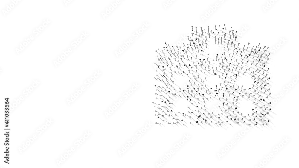 Poster 3d rendering of nails in shape of symbol of hospital with shadows isolated on white background