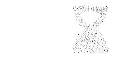 3d rendering of nails in shape of symbol of hourglass end with shadows isolated on white background
