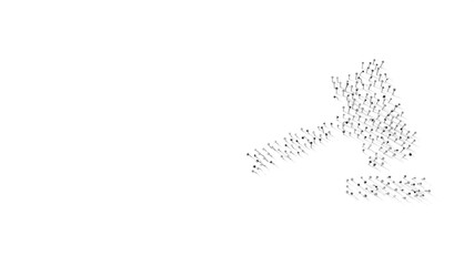 3d rendering of nails in shape of symbol of hammer with shadows isolated on white background