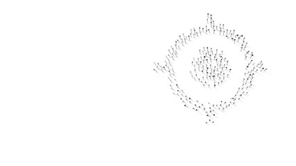 3d rendering of nails in shape of symbol of gps fixed indicator with shadows isolated on white background