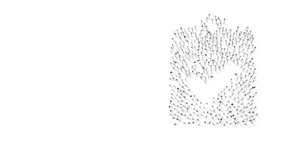 3d rendering of nails in shape of symbol of clipboard check with shadows isolated on white background