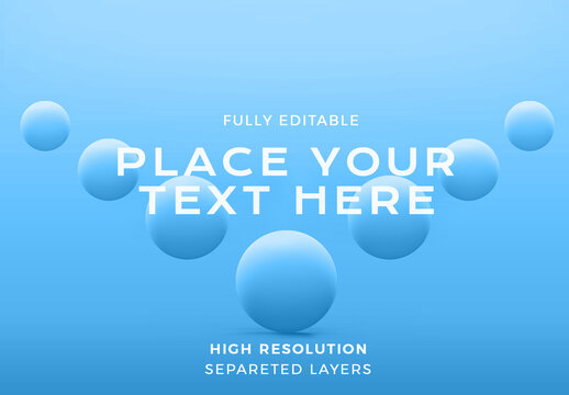 Antigravity Light Blue Spheres with Matching Background Mockup