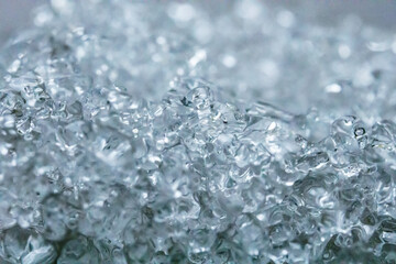 Obraz premium Ice melting. Close-up magnification with macro lens.