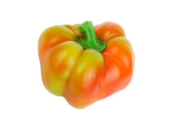 Colored raw bell pepper, white background