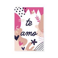 Hand drawn San valentine card