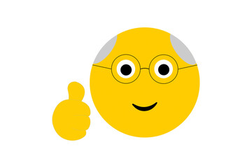 thumbs up senior man emoji icon