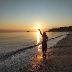 Fototapeta premium person on the beach