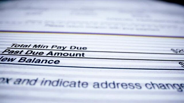 ECU ACROSS A BILLING STATEMENT.  4K.  CLEARED ARTWORK FROM EARL HAYES PRESS / LOS ANGELES.  NO PEOPLE.