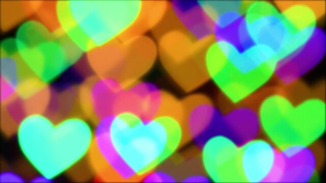 colorful hearts illumination for holiday or abstract boke background
