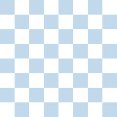 Vector seamless pattern of blue chess chessboard texture isolated on white background