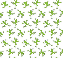 Vector seamless pattern of colored hand drawn doodle sketch frog isolated on white background