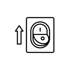Light on, electric switch solid icon. Power turn off button glyph style sign for web and app. Toggle switch off position vector illustration on white background isolated. Editable stroke EPS 10