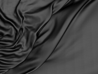 Obraz premium Abstract background luxury cloth waves. dark wavy soft wrinkled fabric