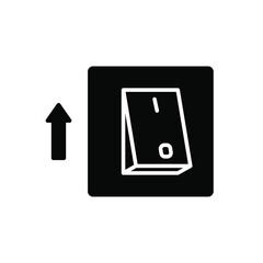 Light on, electric switch solid icon. Power turn off button glyph style sign for web and app. Toggle switch off position vector illustration on white background isolated. EPS 10