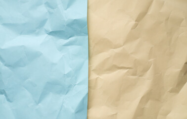 Light blue and beige crumpled paper