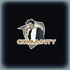 Male mascot. Cool and masculine style male mascot logo illustration