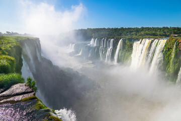 The wonderful view of Devil's Throat, the biggest drop of Iguazu Falls - Puerto Iguazu, Argentina