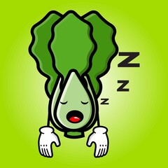 cute lettuce cartoon mascot character