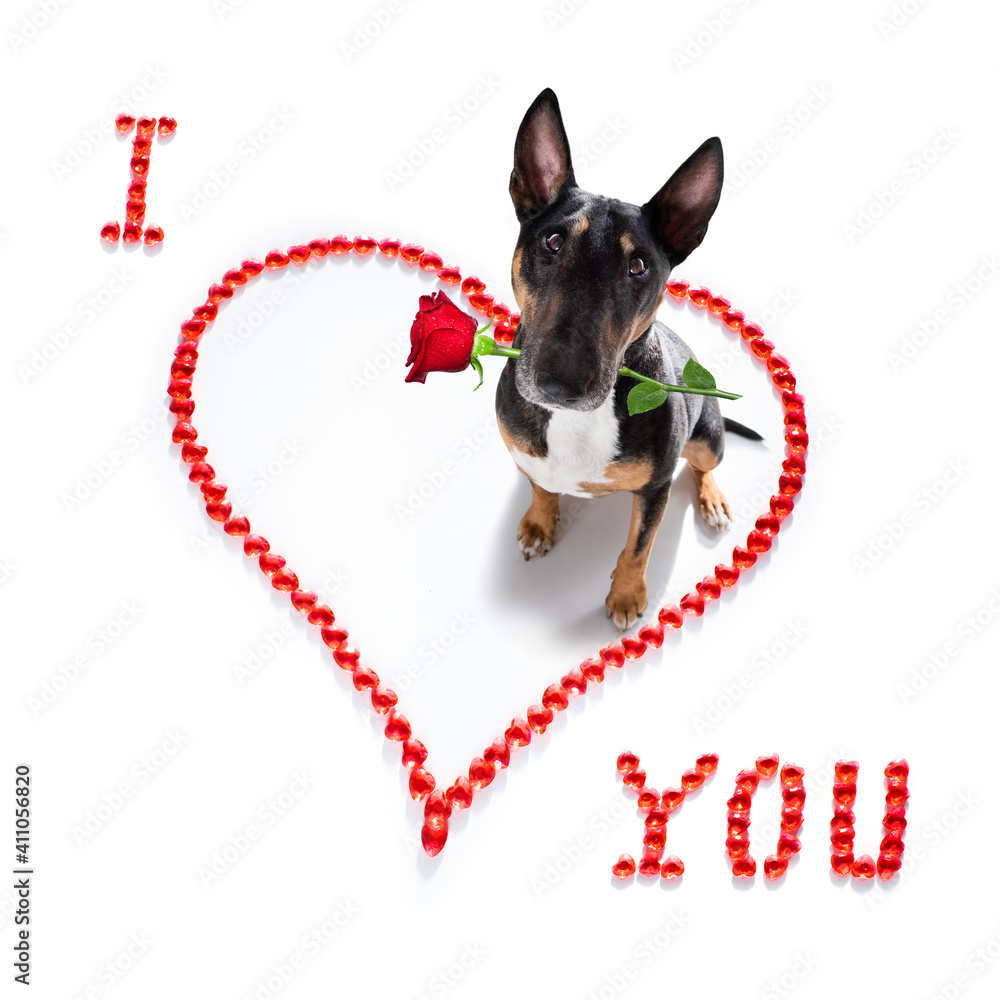 Sticker dog valentines love heart