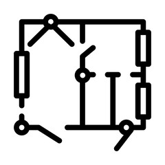 camera place plan line icon vector illustration