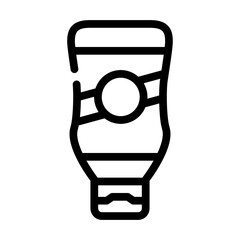 ketchup bottle line icon vector illustration flat