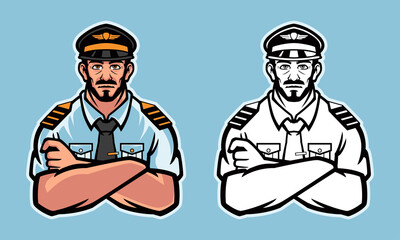 airplane pilot vector illustration