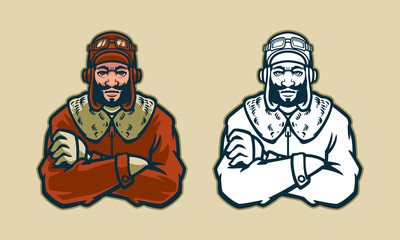 vintage version of a fighter pilot © VECTORVICTRORY