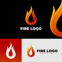 luxury and modern fire vector logo