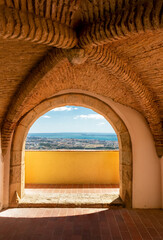 Vault and portal at the castle of Palmela, in Portugal, overlooking the city of Setúbal and the river Sado.