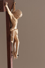 Jesus on crucifix cross from side