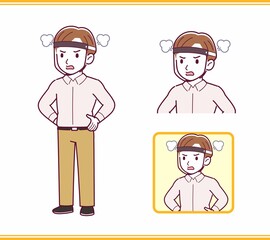 Young man in pink clothes