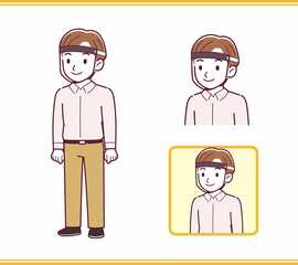 Young man in pink clothes