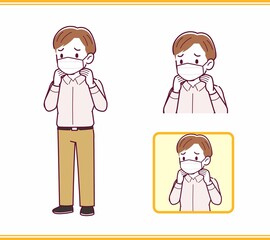 Young man in pink clothes