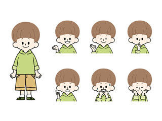 男の子の表情セット