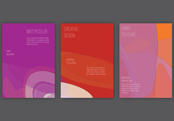 Flyer Layout with Abstract Overlapping Pastel Transparent Shapes