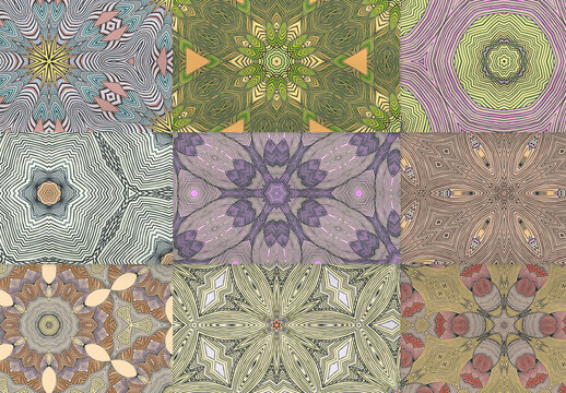 Seamless Pattern Collection with Mandala Ethic Motif