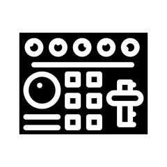 video mixer glyph icon vector illustration flat