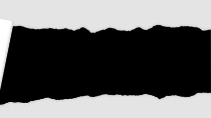 White Paper Ripping Animation on Black Background and Green Screen - Powered by Adobe