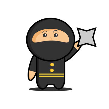 Black ninja cute character