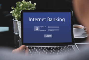Internet payment, digital banking, online bank, financial technology concept