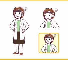 Young woman in a lab coat