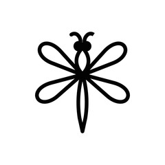 line icon set symbols and types of dragonfly animal face emoticon vector illustration