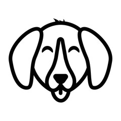 line icon set symbols and types of dog animal face emoticon vector illustration